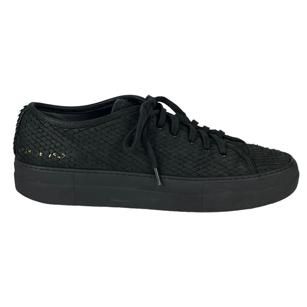 WOMAN BY COMMON PROJECTS TOURNAMENT LOW SUPER SNAKE LOW TOP TONAL SUEDE SNEAKERS